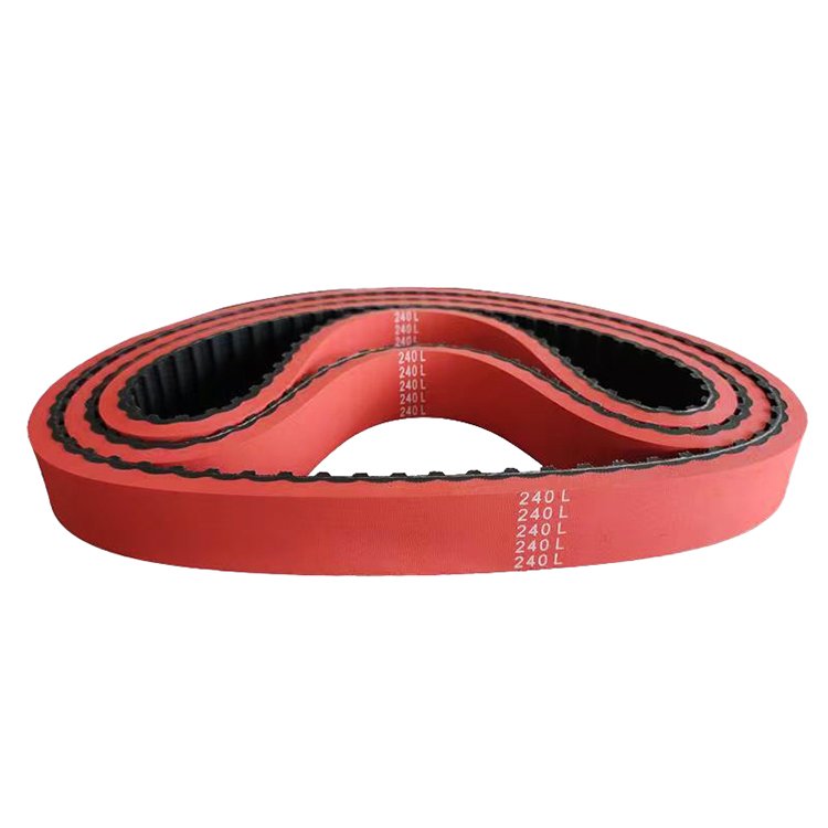 Customized Transmission toothed Synchronous Belt Red rubber coating timing belts packing belt
