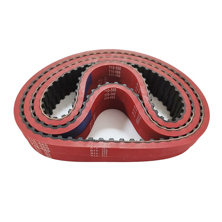 Customized Transmission toothed Synchronous Belt Red rubber coating timing belts packing belt