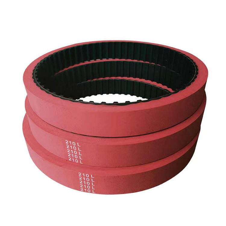Customized Transmission toothed Synchronous Belt Red rubber coating timing belts packing belt
