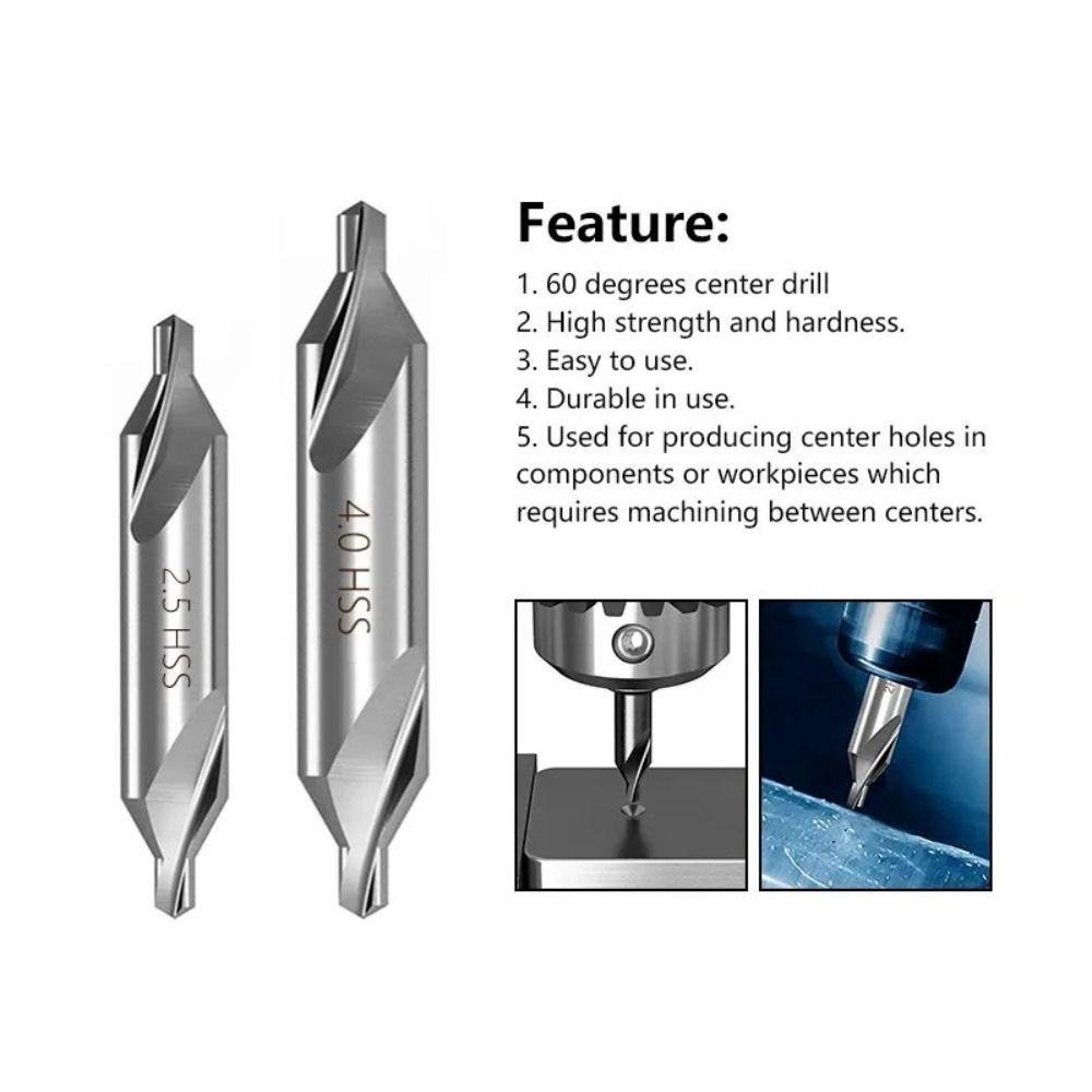 Hot Sale Center Drill Bits Kit Countersink Tools 7pcs 60-degree Angle Center Drill Bits Set For Lathe Metalworking