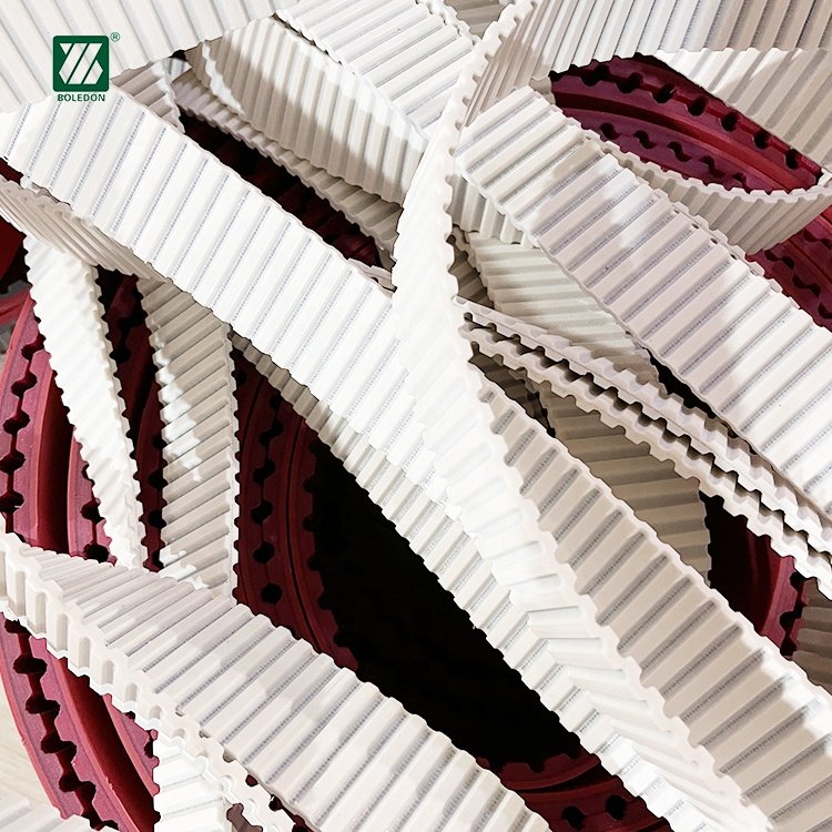 Custom Double Side Double Row Of Teeth Pu Wire Bead Core Built-In Steel Reinforced At10 Timing Belt Transmission Belt