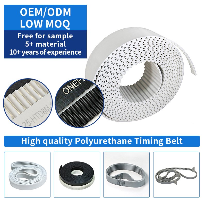 Polyurethane toothed timing belts MXL XL L H XH 3M 5M 8M 14M S3M S5M S8M T5 AT5 T10 T20 for the rubber industry