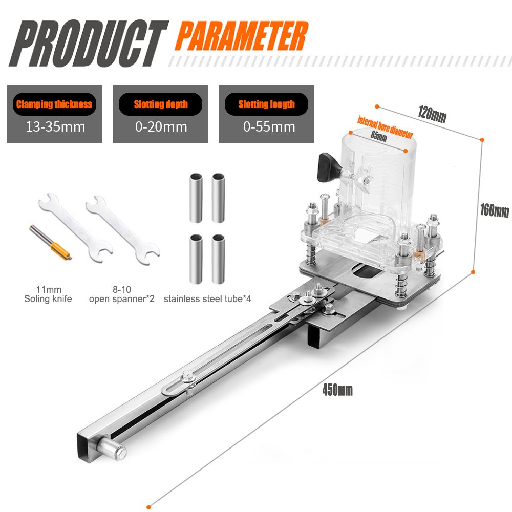 2 In 1 Trimming Machine Connector Slotter Wardrobe Invisible Fastener Hinge Location Hole Opener Mold Woodworking Tools Kit