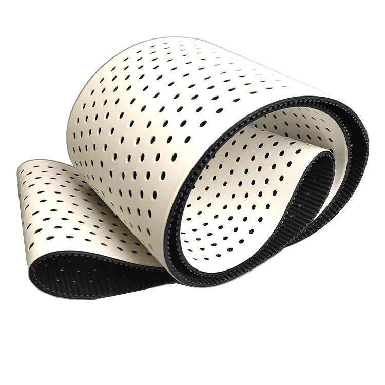 White Silicone Covered Timing Belt Fast Transportation Speed Industry Transmission Belt For Baby Diaper Industry