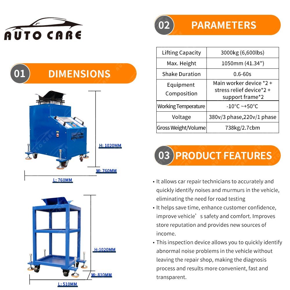 Computer-Controlled Vehicle Suspension Test Machine Chassis Shake Tester for Car Body Repair Noise Abnormality Detection Tools