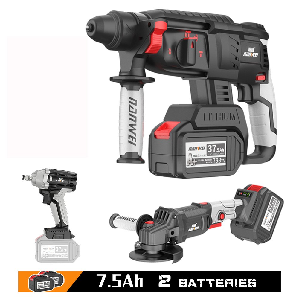 NANWEI tools kit 6.0ah/7.5ah brushless power tools set 3/4 piece set Multiple types of power tools
