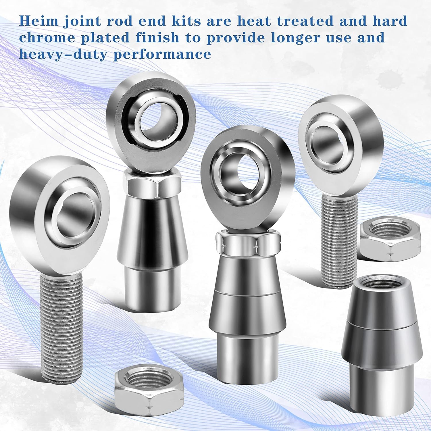 5/8''Heim Joints Rod End Kit, 2 Link 75'' Chromoly Left and Right Hand Thread Heim Joint Set with Tube Adapters & Jam Nuts