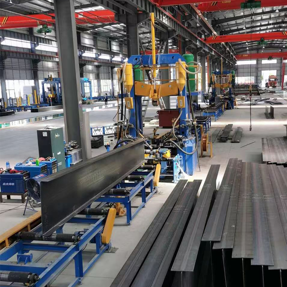 H I Beam Steel Structural Production Line Assembling Welding Straightening 3-In-1 Integrated Machine