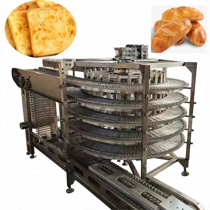 Spiral bakery bread cooling tower