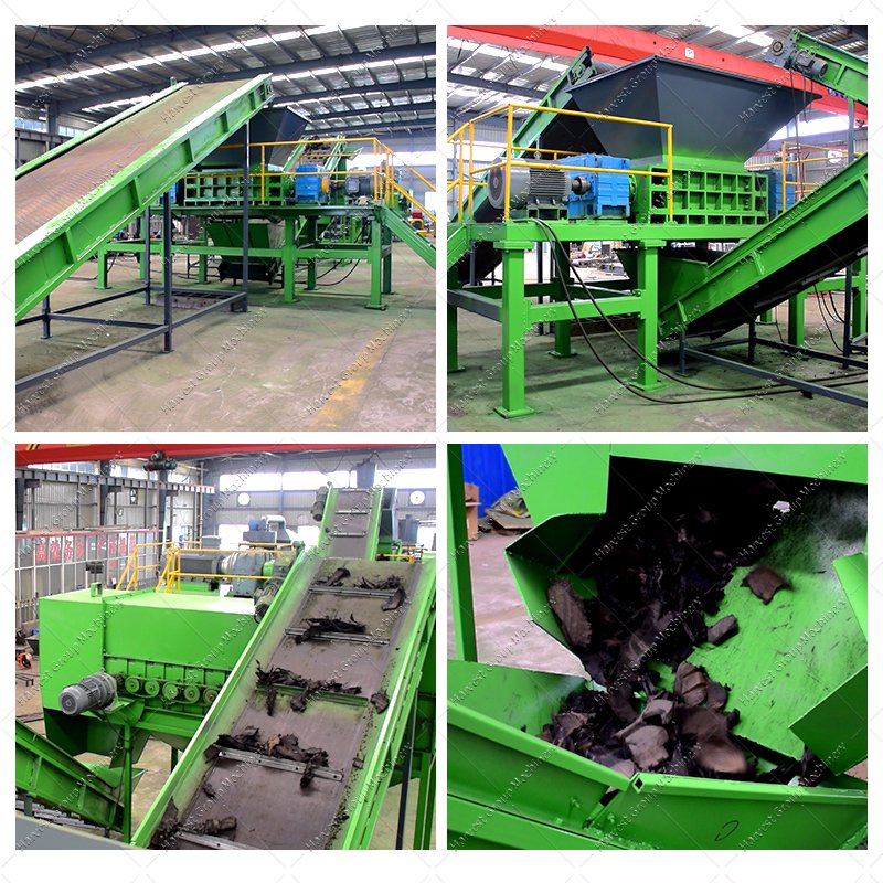 Double Axis Waste Tyre Shredder Two Shafts Tire Recycling Line Rubber Tire Recycling Plant Engine Bearing Core for Sale!