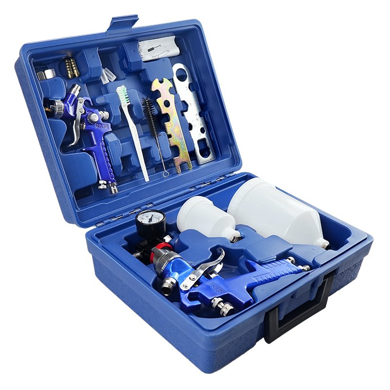 Wholesale new products pneumatic spray gun tool box built in H827 H2000 pneumatic spray gun and accessories