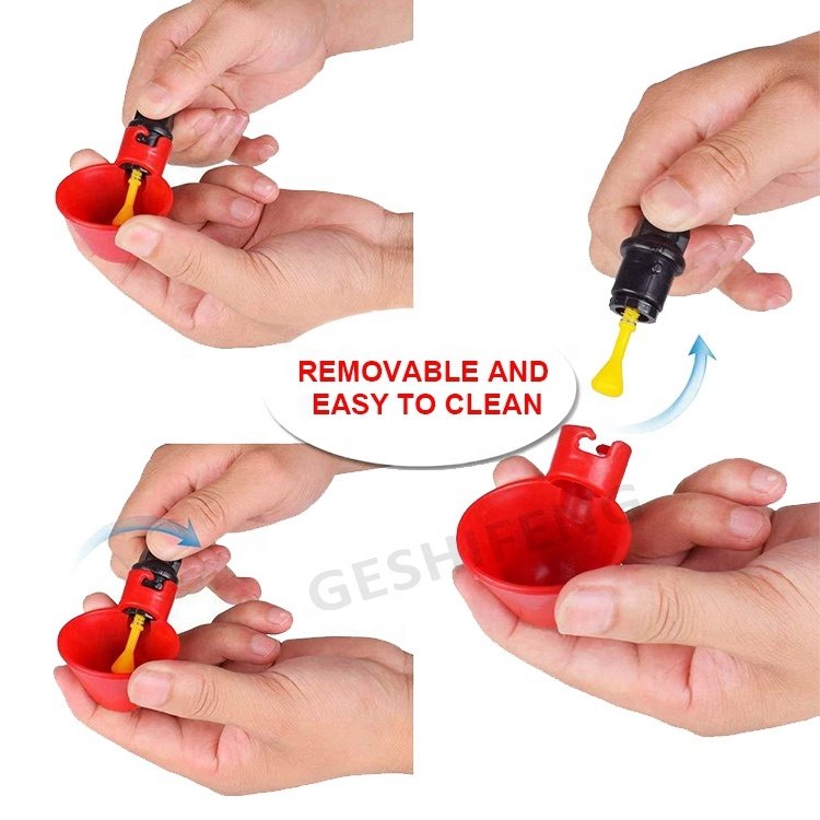 Discount Poultry Chicken Drinking Equipment Chicken Farming Red Chicken Waterer Drinker Cups