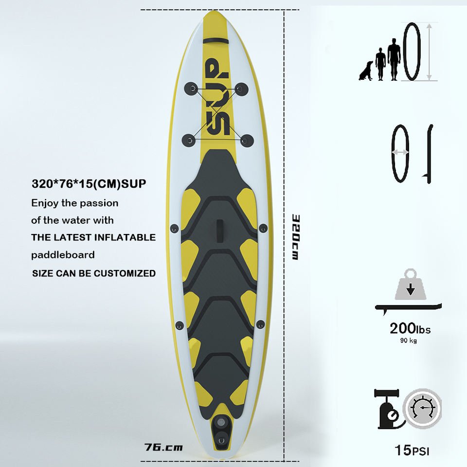 Inflatable OEM 9/10.6/11 ft Surfboard Longboard Surfboard with Paddel Board Pump Body Surf Board Catamaran sup Board for Sports