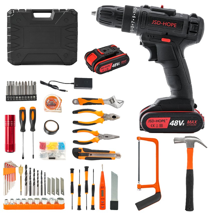 Multifunctional Lithium Electric Power Drill With Screwdriver Transfer Tool Home Charging Hand Drill For Hole Drilling