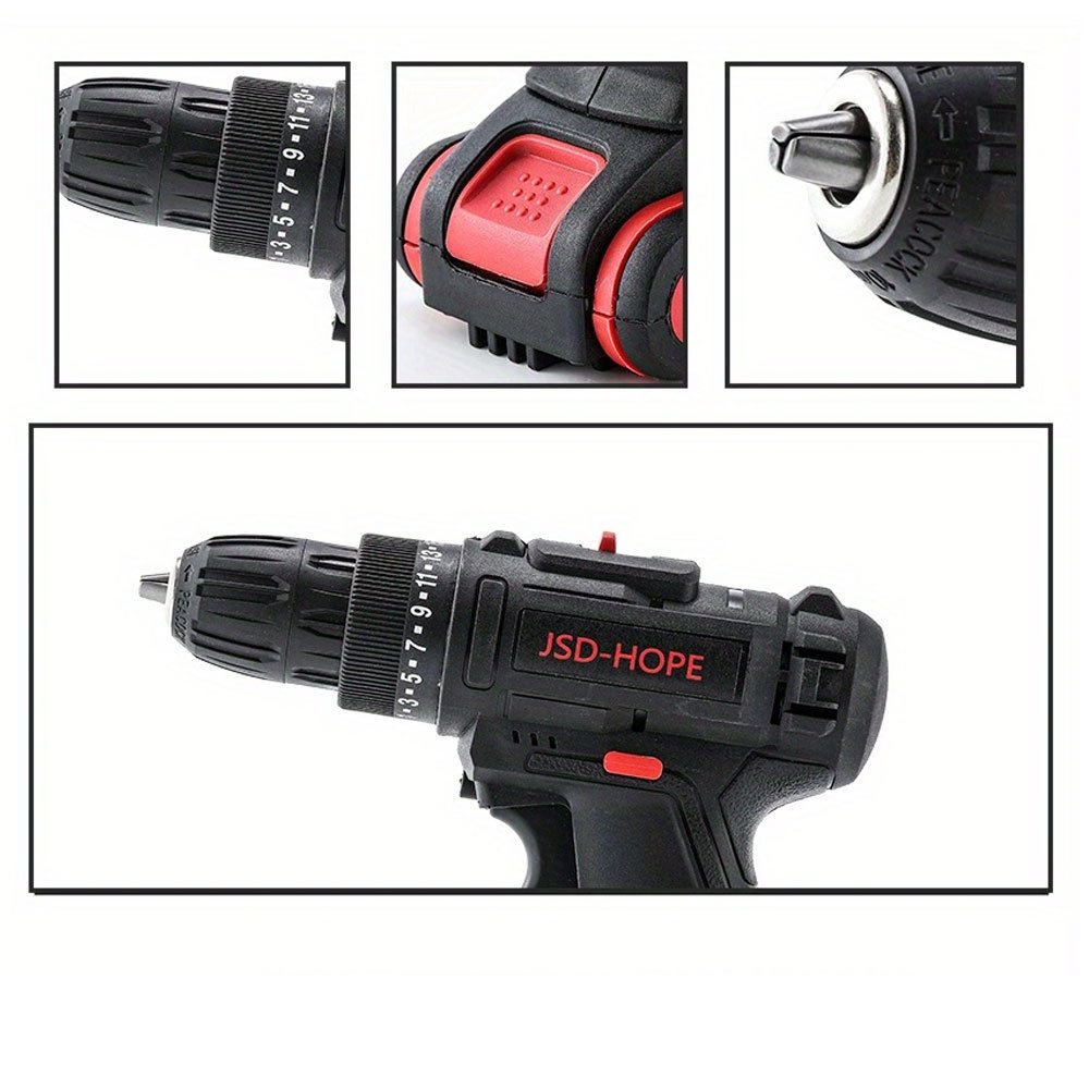 Multifunctional Lithium Electric Power Drill With Screwdriver Transfer Tool Home Charging Hand Drill For Hole Drilling