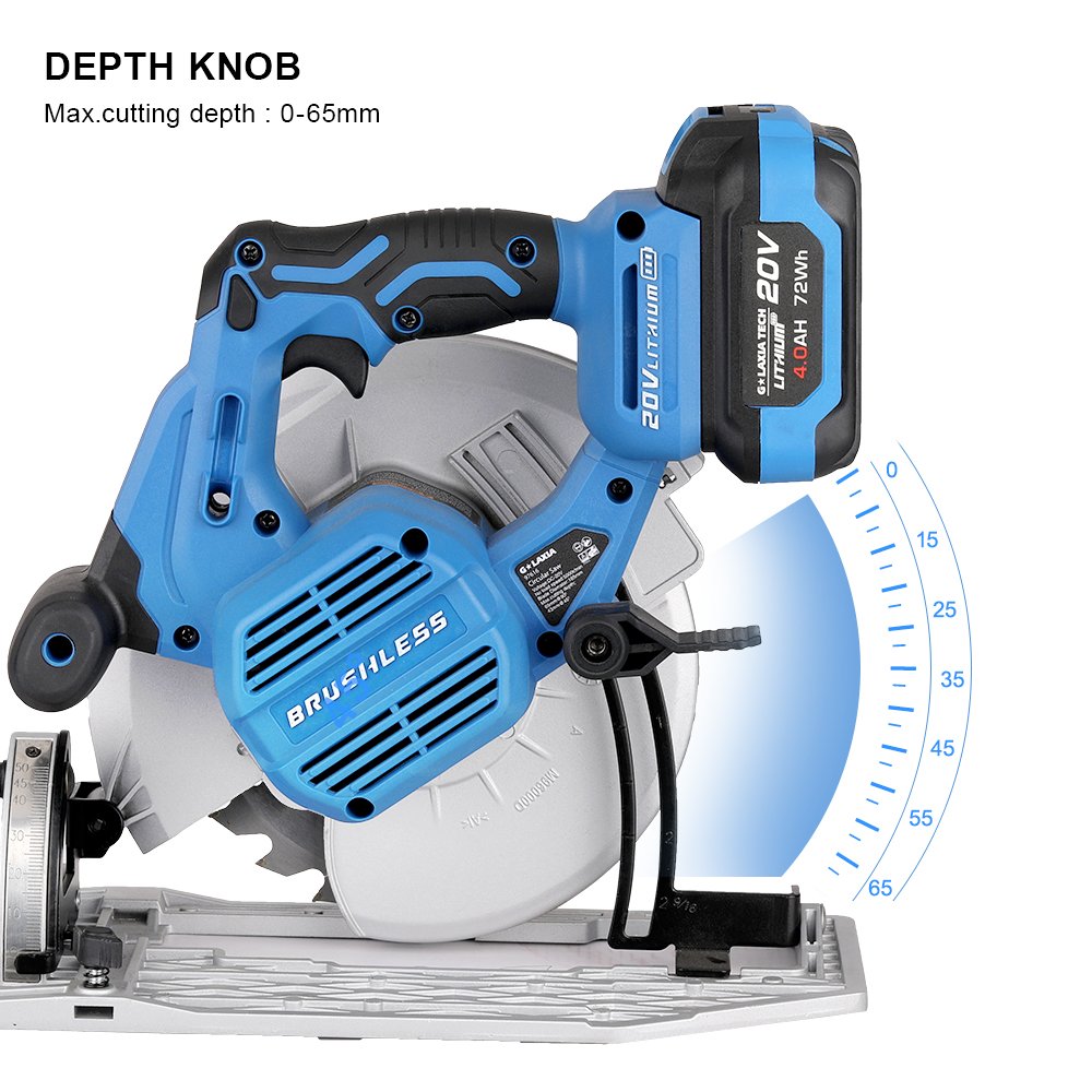 Brushless Cordless Professional Power Tools 20V Circular Saw 180mm Saw With Laser Bare Tool