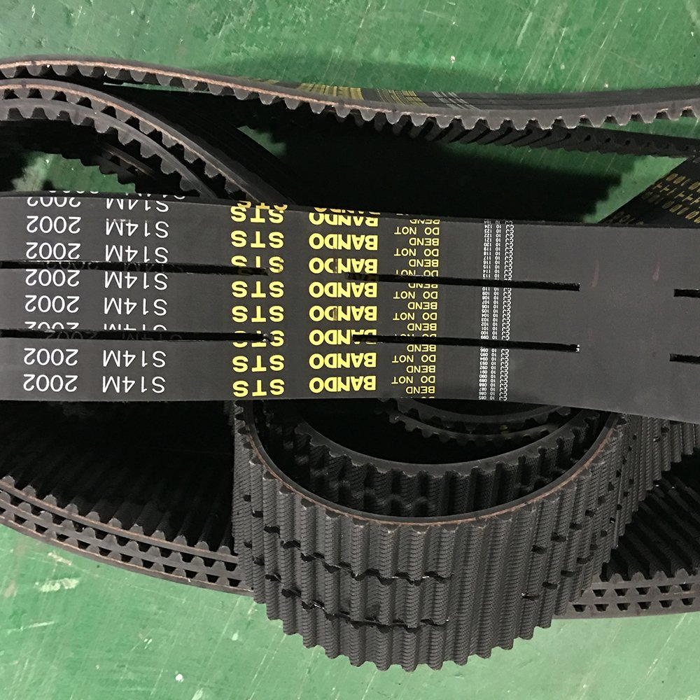 Slotted rubber timing belt
