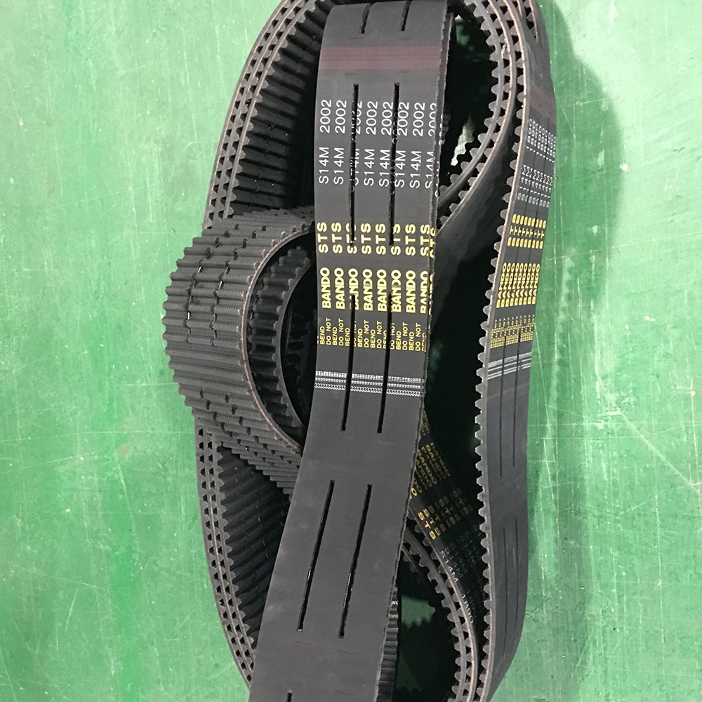 Slotted rubber timing belt