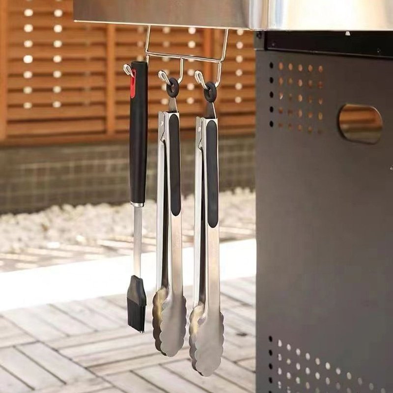 9 inch China Factory Kitchen Utensils Buffet Cooking Tool Bread Clip Pastry Clamp Metal Stainless Steel Food Tongs for Barbecue