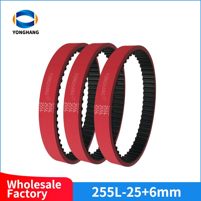 Stock T10X480/560/610 225L-25- 255L-25 270L-25 240L-17 240L-25 300L-25 Pull Down Timing Belt toothed Belt with Red Coated