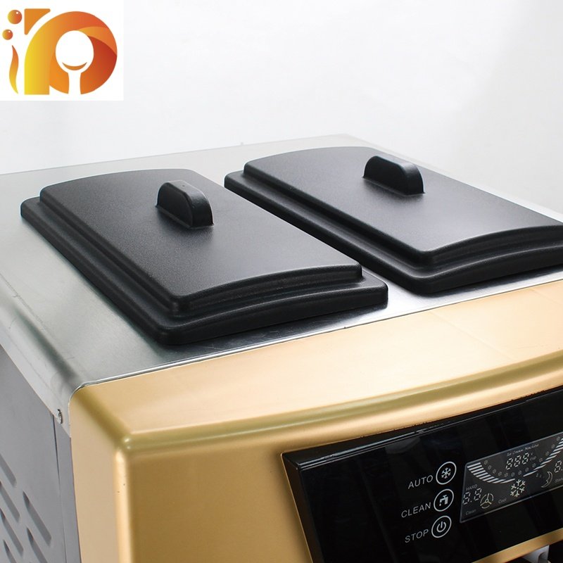 Golden Model Dual Compressor Vertical Soft Ice Cream Machine 304/201 Stainless Steel Body Softrigid Ice Creamcatering Machine