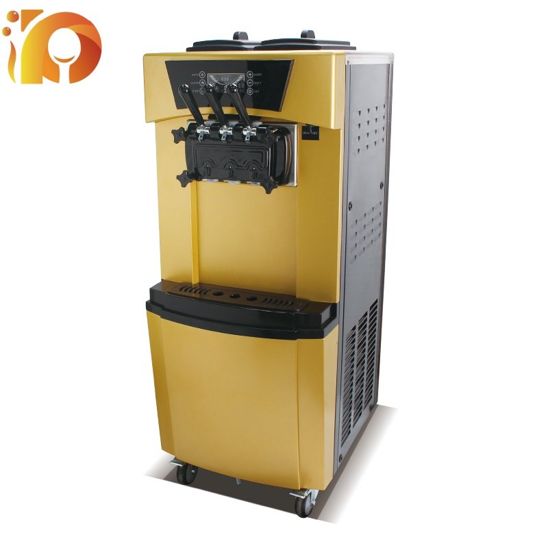 Golden Model Dual Compressor Vertical Soft Ice Cream Machine 304/201 Stainless Steel Body Softrigid Ice Creamcatering Machine