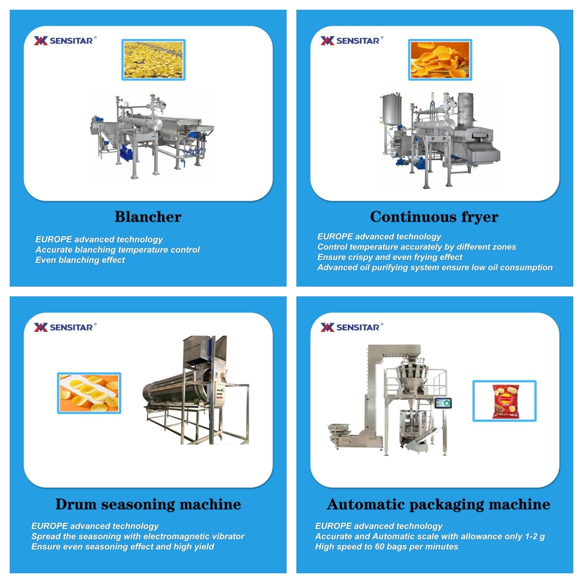 Competitive Price Automatic 200kg Potato Chips Production Line Crisp Processing Plant Machine