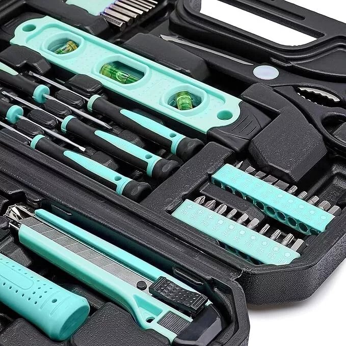Durable and High-Quality Complete Hand Hardware Tools Set with Ergonomic Grip for Home Repairs Carpentry and Multi-Purpose Use