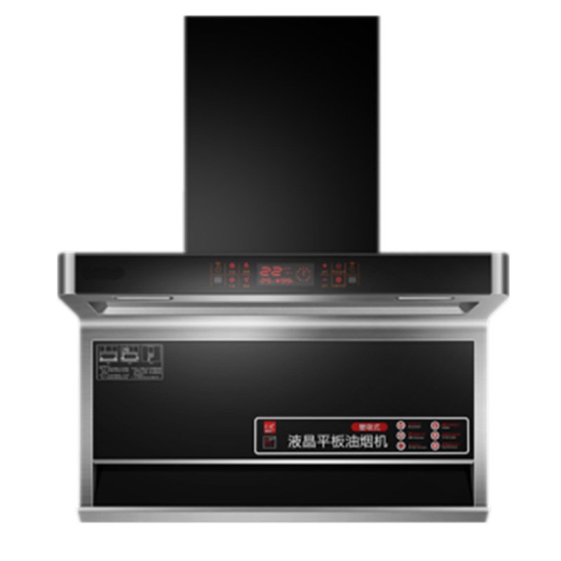 Wall-mounted Black SS Chimney MAXKY Kitchen Copper Motor Stainless Steel Glass Range Hood