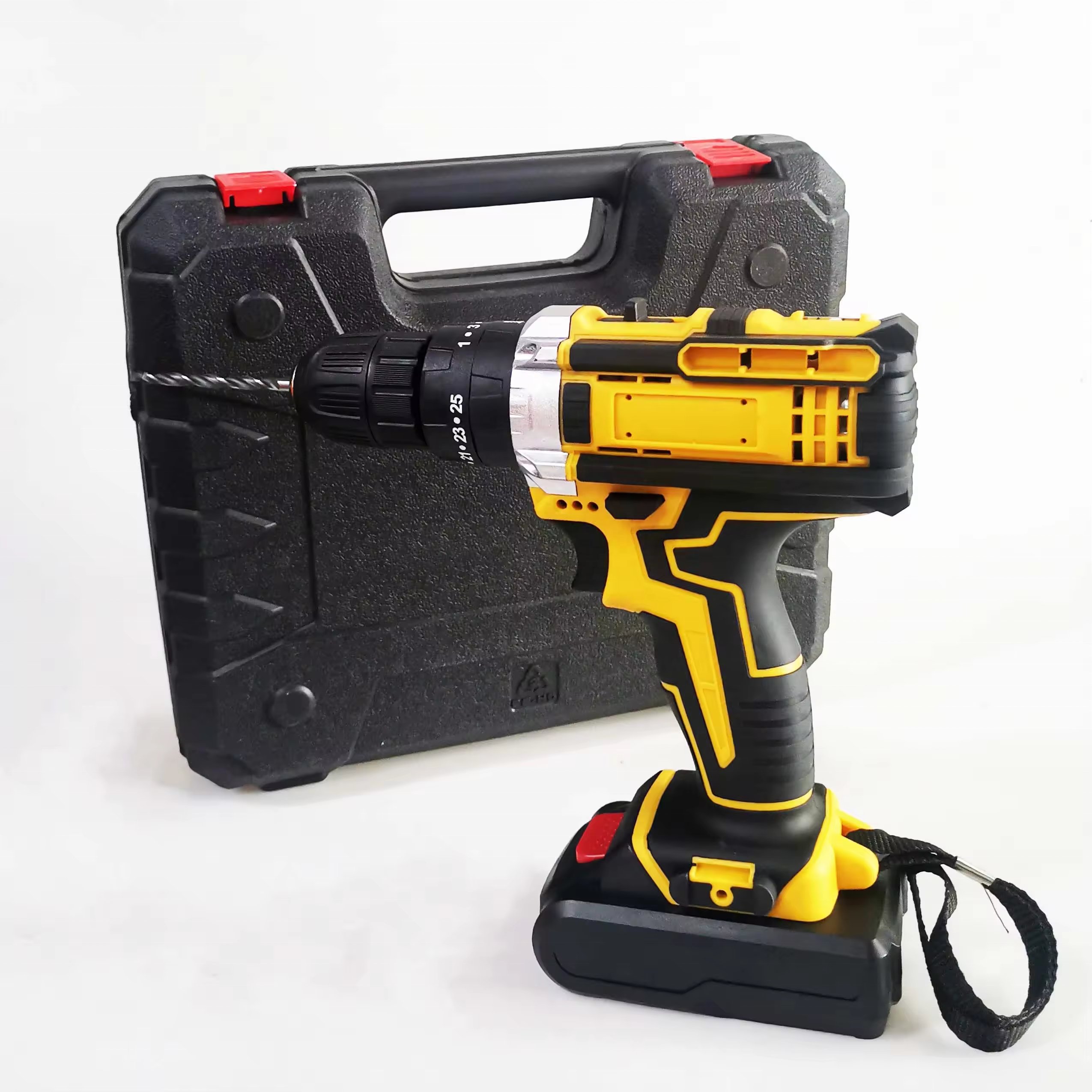 OEM 21V Cordless Drill 25N.m Torque 10MM Electric Power Drill Dual Speed Brushed 1500mah Batteries 2Pcs