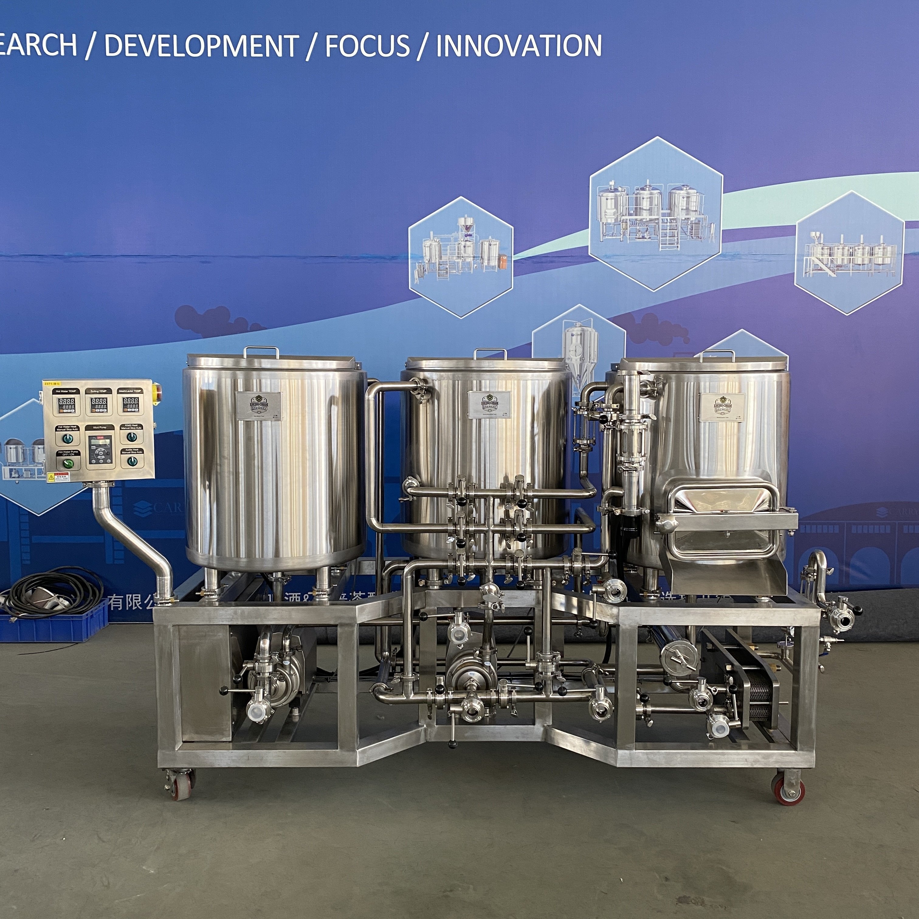 150L LINE 3-Vessel Beer Brewhouse Turnkey Project Brewhouse Stainless Steel Brewing Beer Equipment