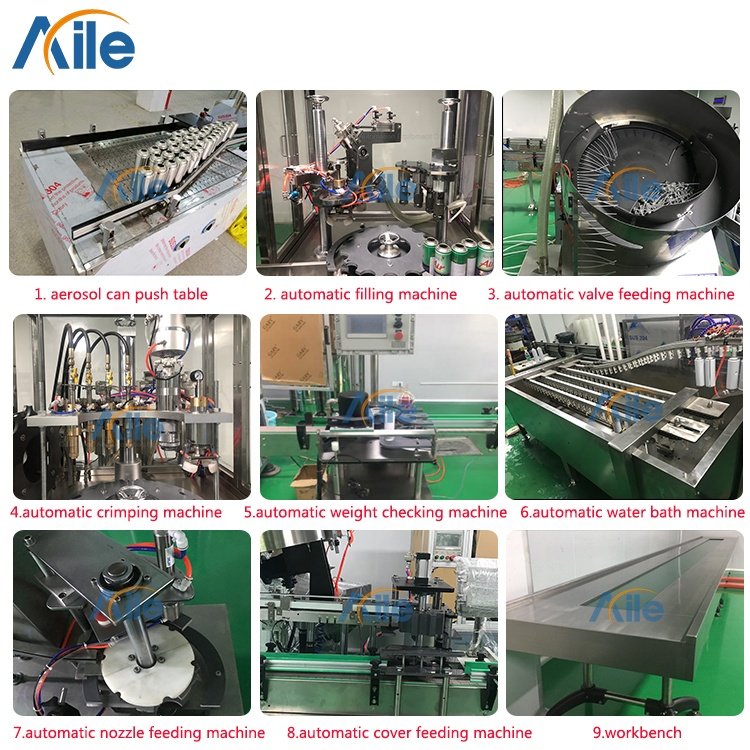 Manufacturing Plant Full Automatic Small Size Fire Extinguisher Aerosol Filling Assembly Line Aerosol Spray Production Line