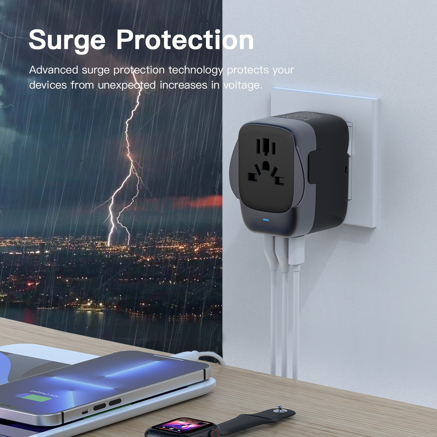 OULIYO travel plug adapter world travel adapter universal travel accessories with usb and type-c usb c fast charger