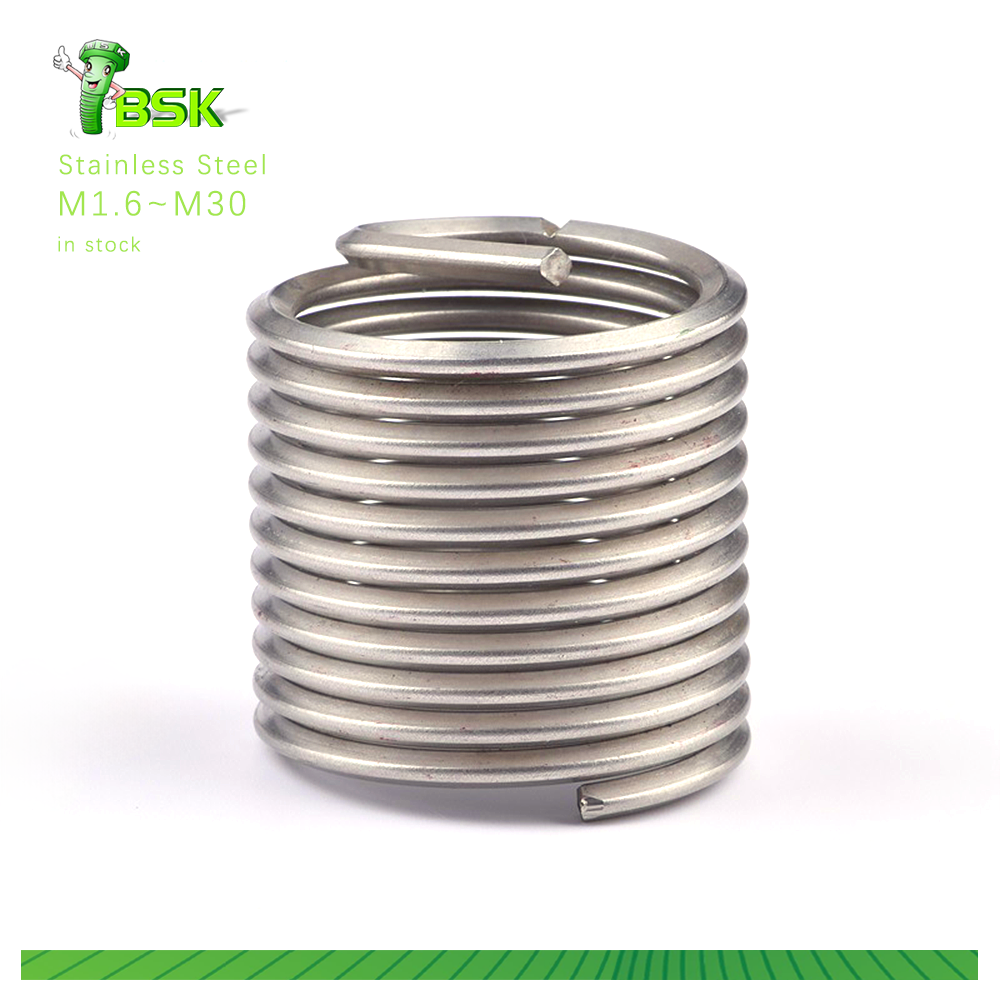 Stainless Steel M6 M8 M10 M12 Tangless Threaded Inserts Thread Coils with Thread Repair Inserts