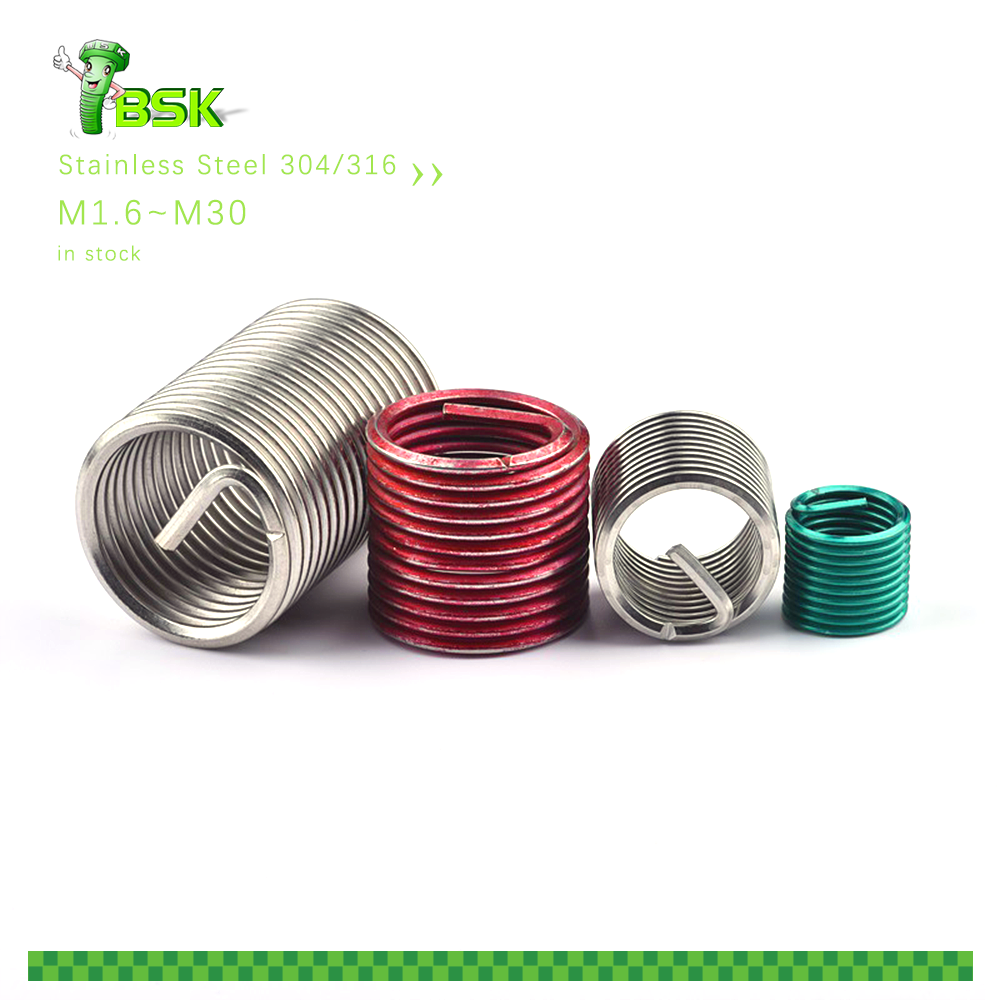 Stainless Steel M6 M8 M10 M12 Tangless Threaded Inserts Thread Coils with Thread Repair Inserts