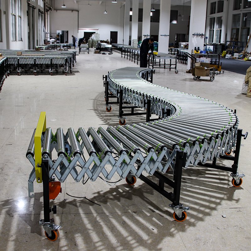 LIANGZO Electric Power Retractable Flexible Expandable Roller Conveyor for Sale