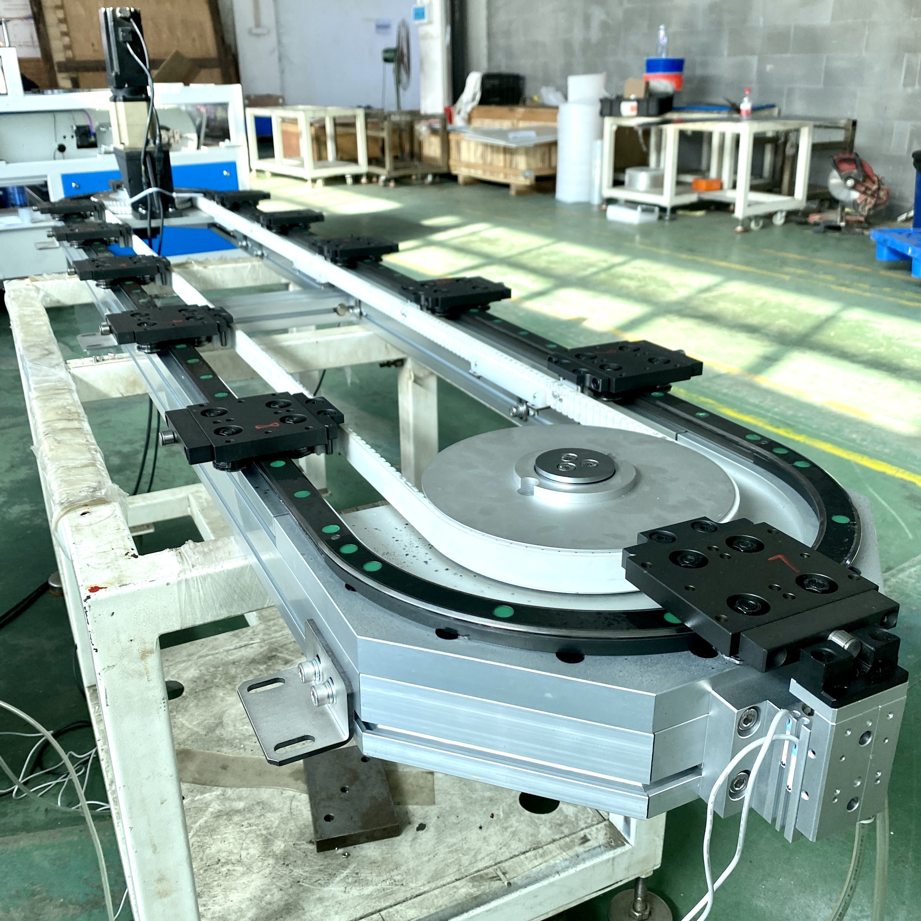 Lamp Factory Assembly Line The Most Widely Used To Fit Track And Positioning System Circular Conveyor With Curved Rail