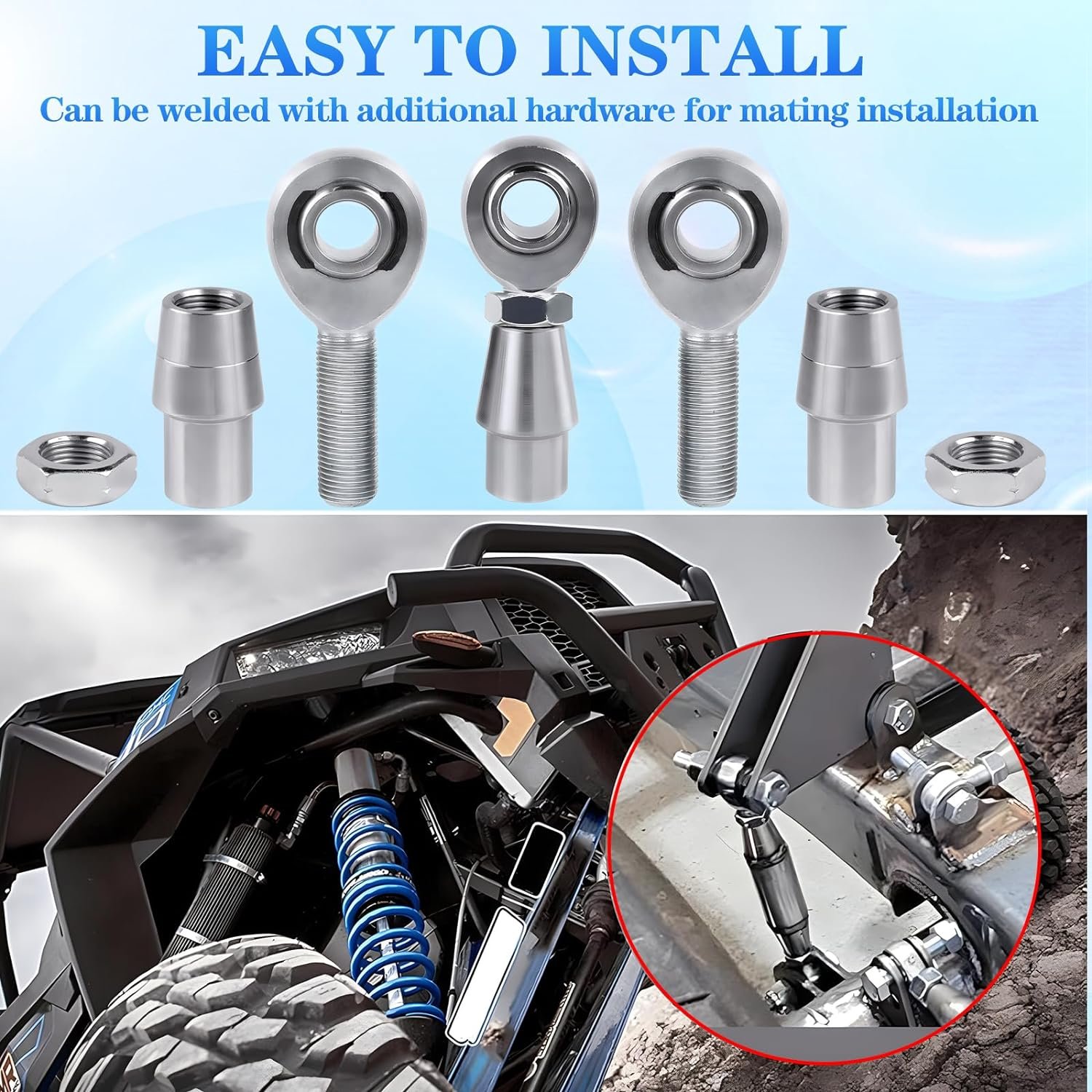 XMR10 5/8"-18 Rod Chromoly Spherical Rod End Bearing Heim Joints LH and RH Hand Male Thread Heim Joint Rod End with Jam Nuts