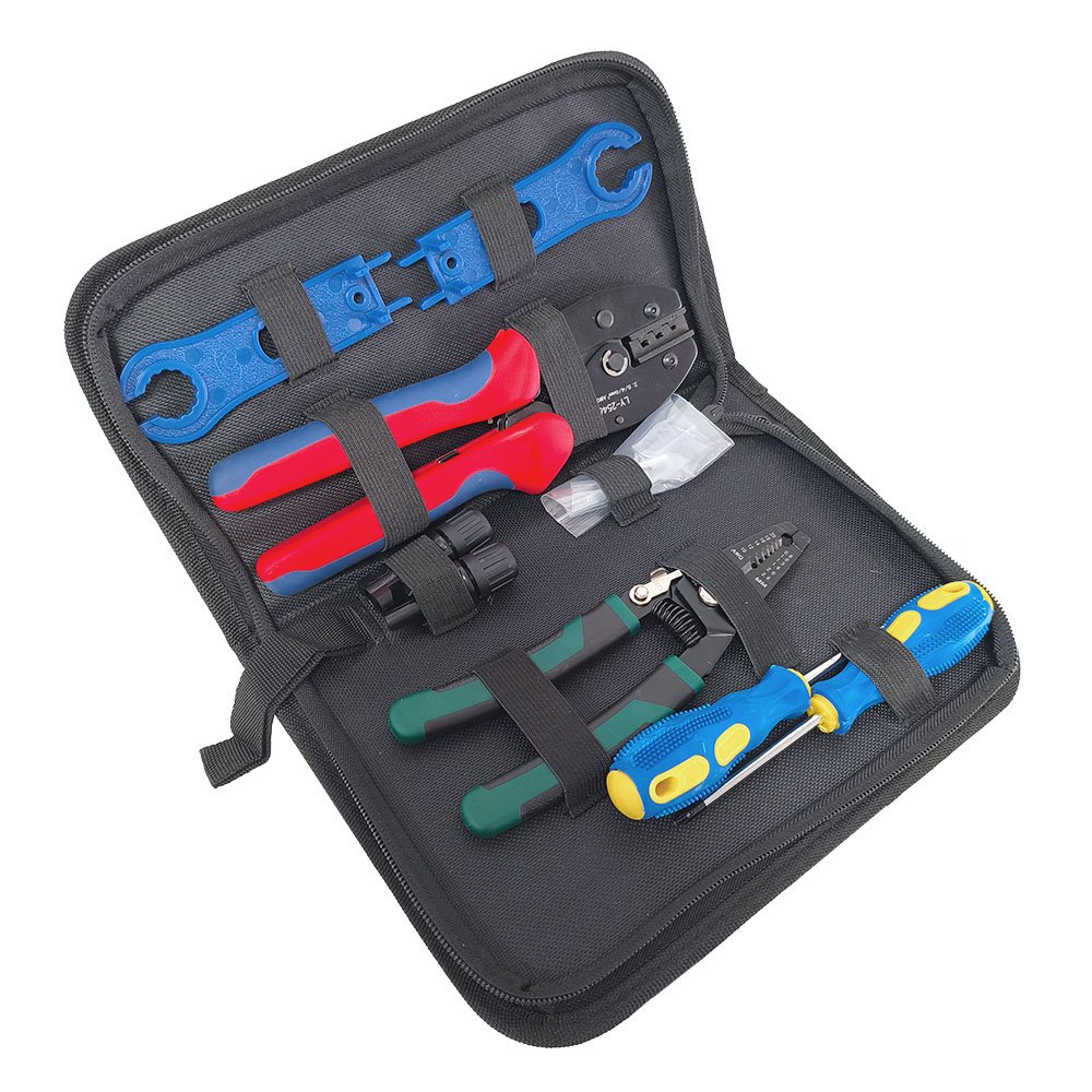 Energy Cable Cleaning Wire Stripper Brush Pliers Tool Sets Head Power Solar Pv Panel Crimping Tool Kit Pv System