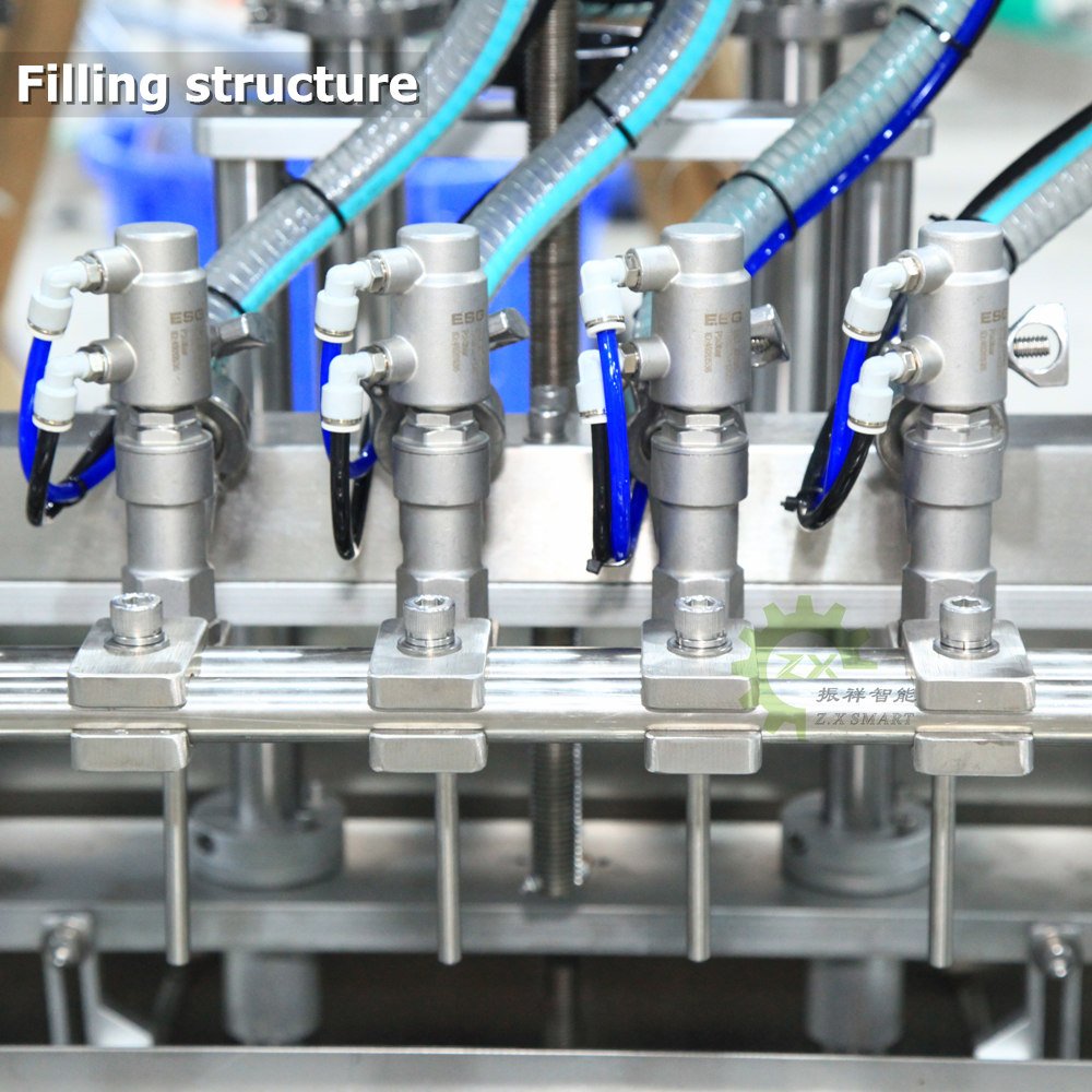 ZXSMART Automatic 4 Head Piston Linear Type Spray Cream Lotion Liquid Bottle Facial Sunscreen Filling Machine