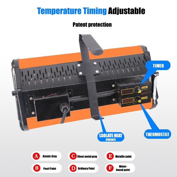 Paint Drying Lights Infrared Heating Car Body Repair Tools Curing Lamp Shortwave Paint Curing Lamp