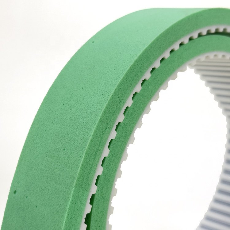 Special processing PU timing belt with customized coated sponge foam pu timing belt