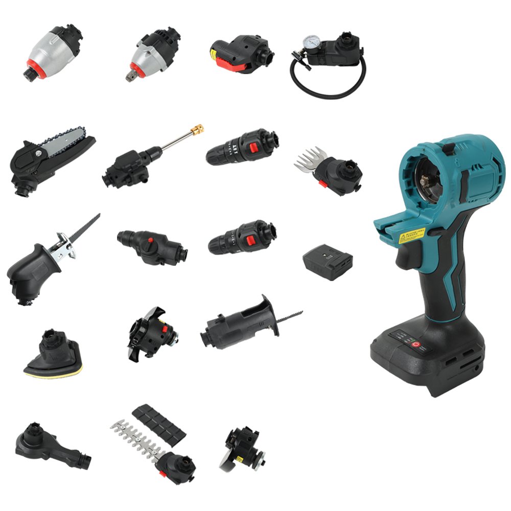 18 IN 1 Multi-Function Power Tools Electric Battery Drill Multi-tool Kits Drill Sets with Quick Lock Accessory Change Button