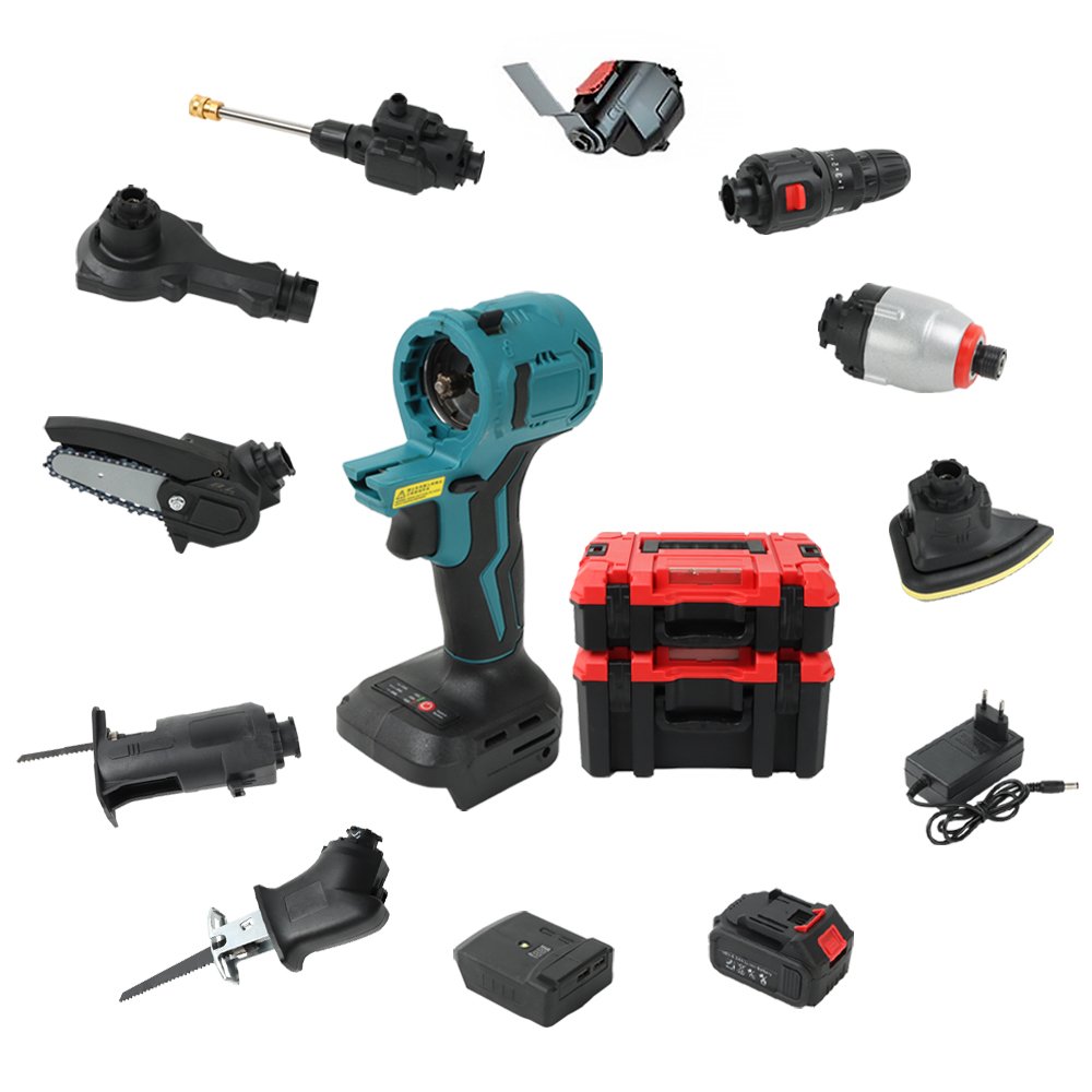 18 IN 1 Multi-Function Power Tools Electric Battery Drill Multi-tool Kits Drill Sets with Quick Lock Accessory Change Button
