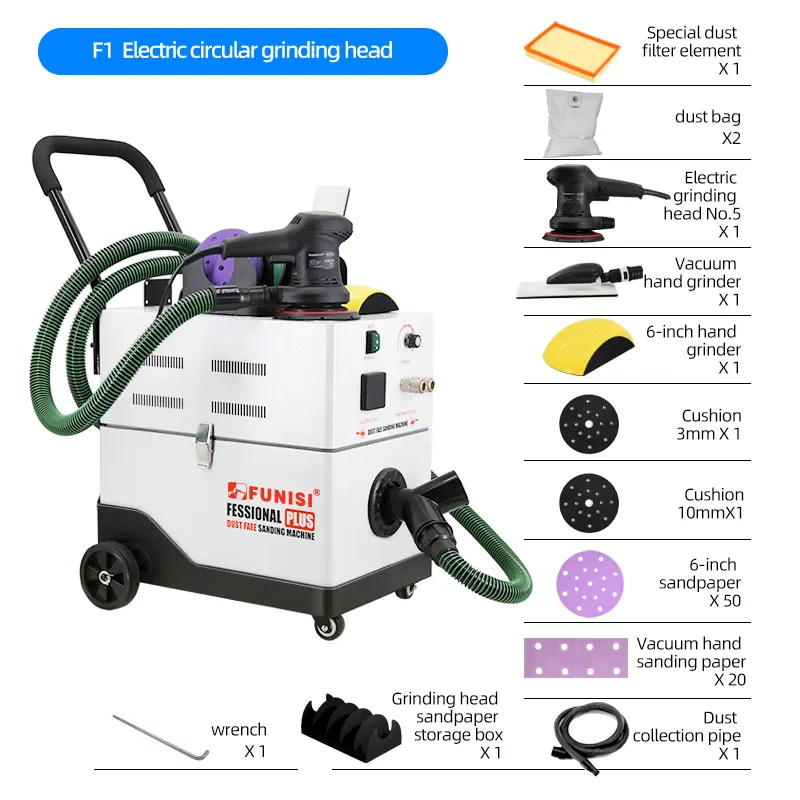 FUNISI F1 Metal Sheet Dust Free Dry Sanding Machine Dust Extractor for Car Repairing