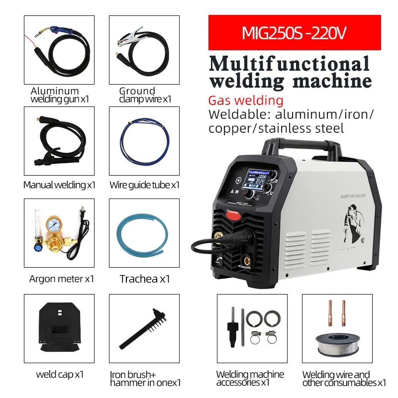 FUNISI Functional 3 in 1 Mma Mig Tig Mig Welding Equipment Inverter Welder Mig Tig Mma 250a
