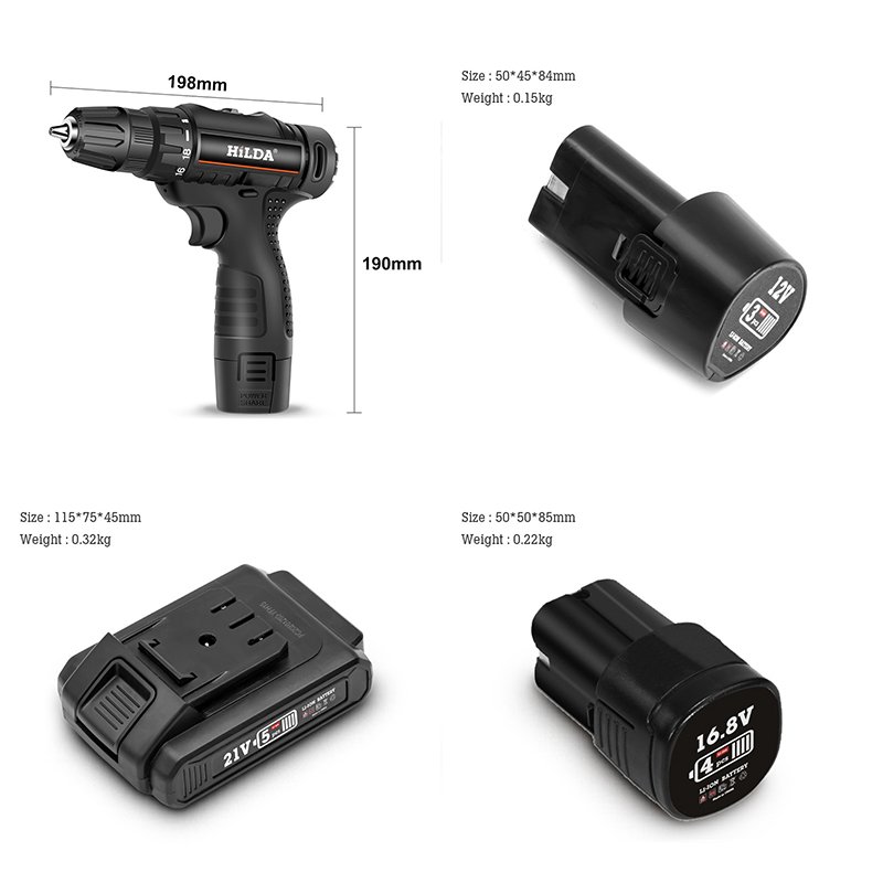 Cordless Electric Drills Portable Hand held Lithium Battery Tools Set Mini Drill Machine Power Drills Kit