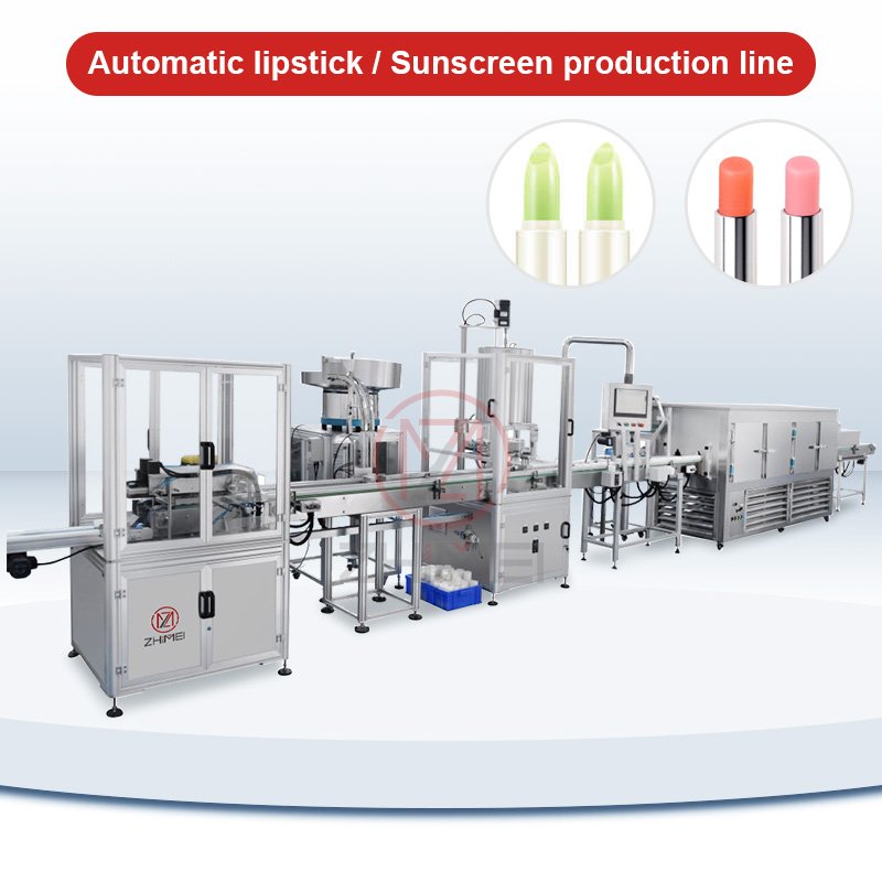 Full Automatic Makeup Lip Balm Lipstick Tube Cosmetic Production Line Cosmetic Equipment Filling Sealing Machine
