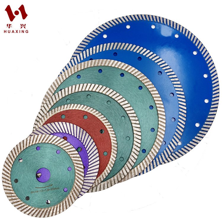 Huaxing 7in 180mm angle grinder accessories grinding disc diamond turbo saw blade for tile porcelain ceramic
