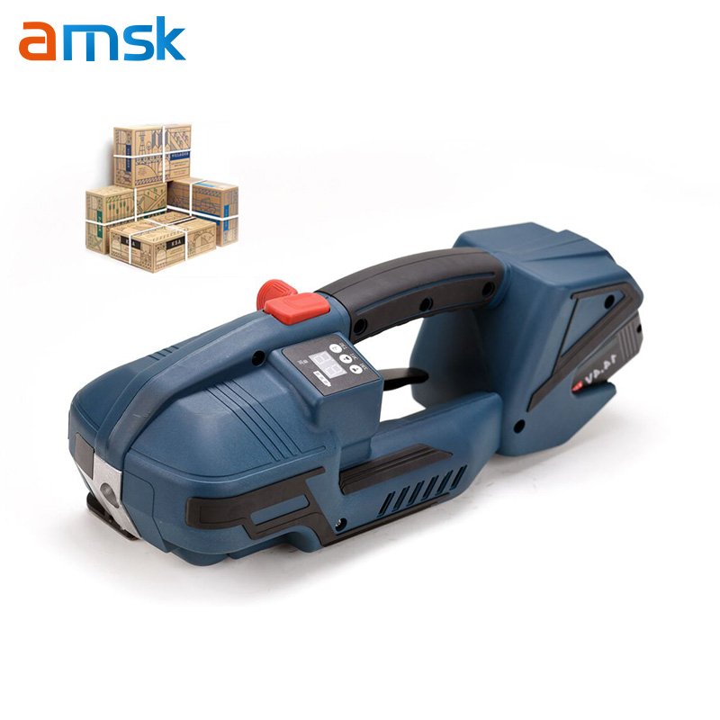 V2 Semi-Automatic Strapping Machine 4000mAh Battery Powered for 1/2-5/8 PP/PET Straps for Beverage Textile Bag Featuring PLC